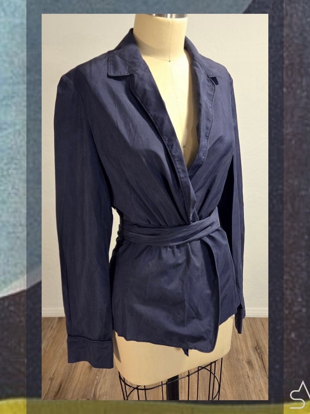 Yves Saint Laurent S/S '08 Sleek Androgyny Wrapped Tailored Blouse FR 40 (US 8)